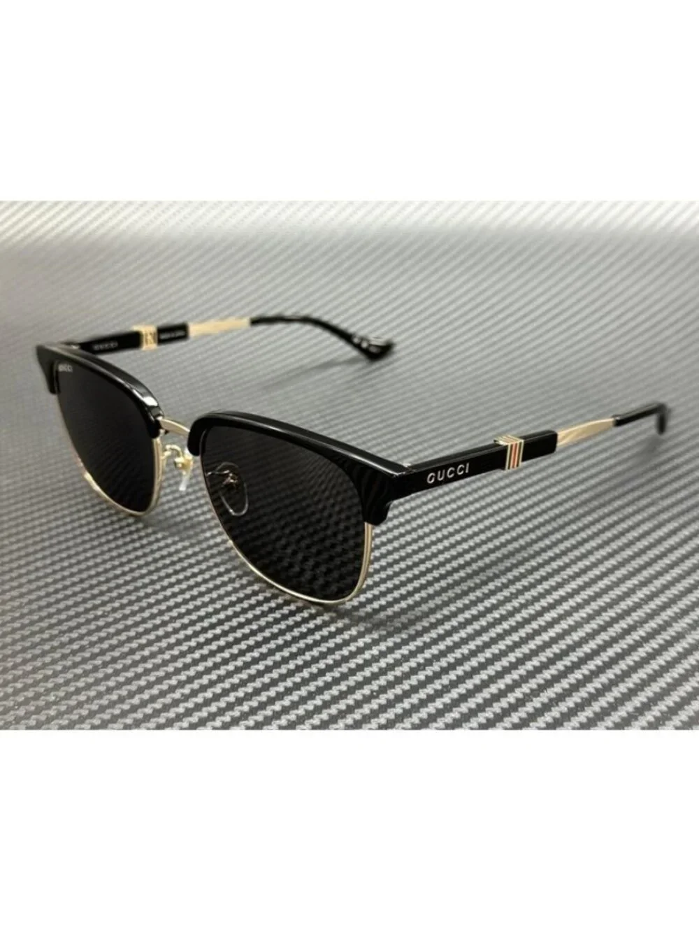 New Gucci Men Black Sunglasses 55-19-150